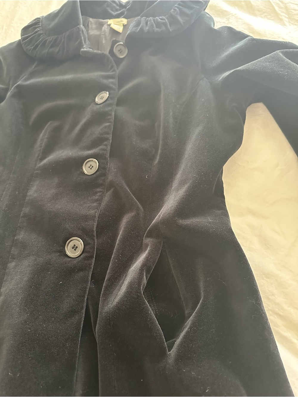 Odille (Anthropologie) velvet coat with ruffled collar and cuffs, size 8 - Picture 17 of 17